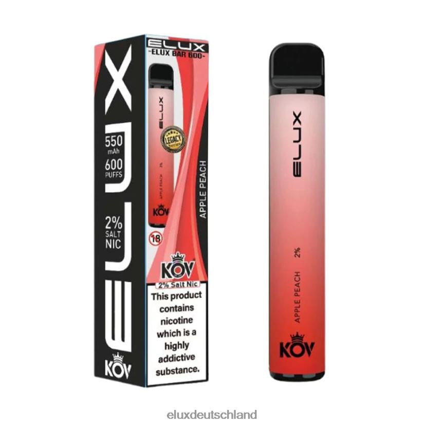 Elux Bar Einweg-Vaporizer der Legacy-Serie Apfel-Pfirsich Elux Legend Deutschland H844X103