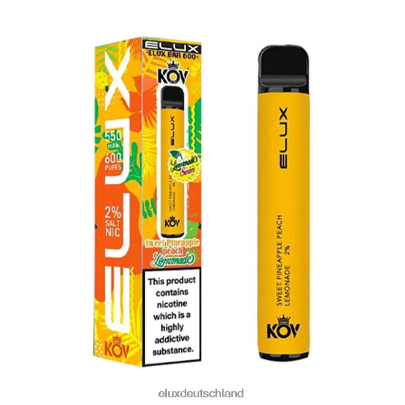 Elux Bar Einweg-Vaporizer der Limonadenserie Ananas-Pfirsich-Limonade süß Elux Vape Germany H844X78