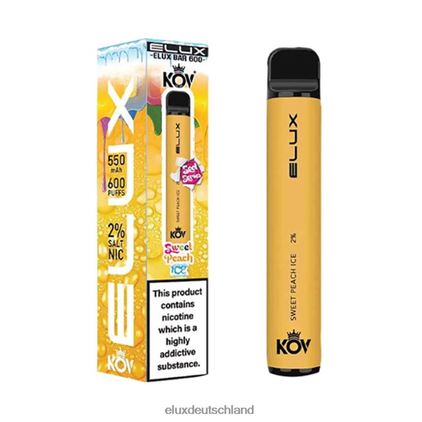 Elux Bar Einweg-Vaporizer der Sweet-Serie süßes Pfirsicheis Elux Vape Germany H844X108
