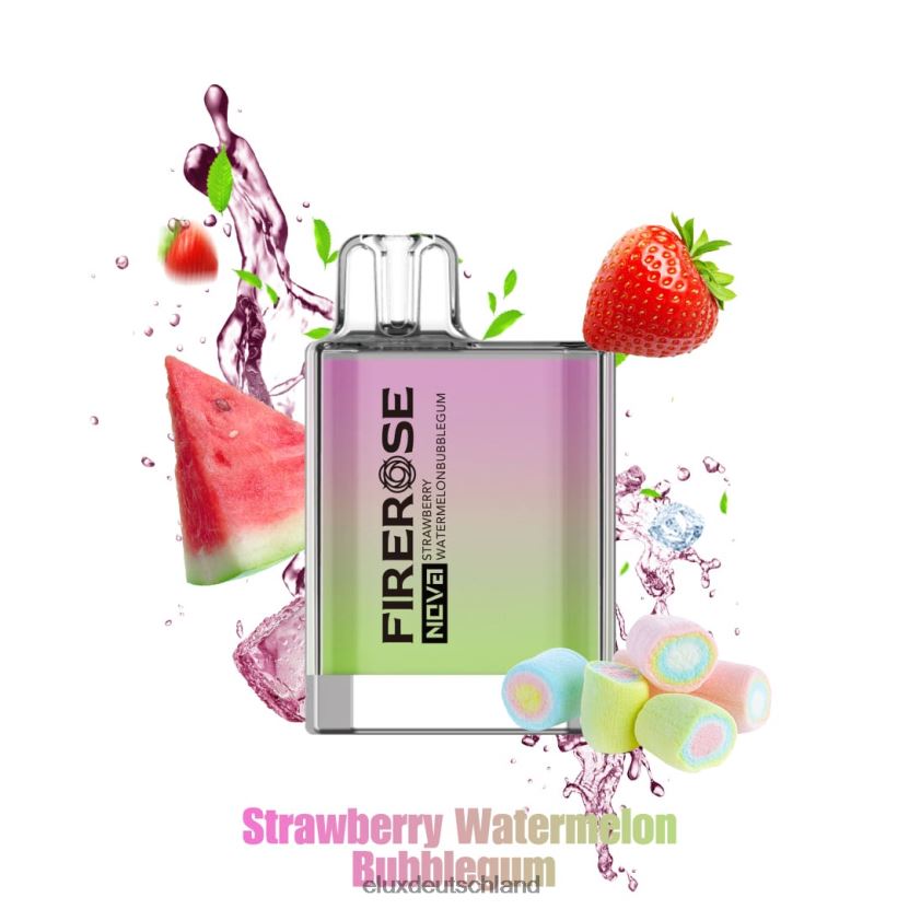 Elux Firerose Nova 600 Züge Einweg-Vaporizer Erdbeer-Wassermelonen-Kaugummi Elux Deutschland H844X24