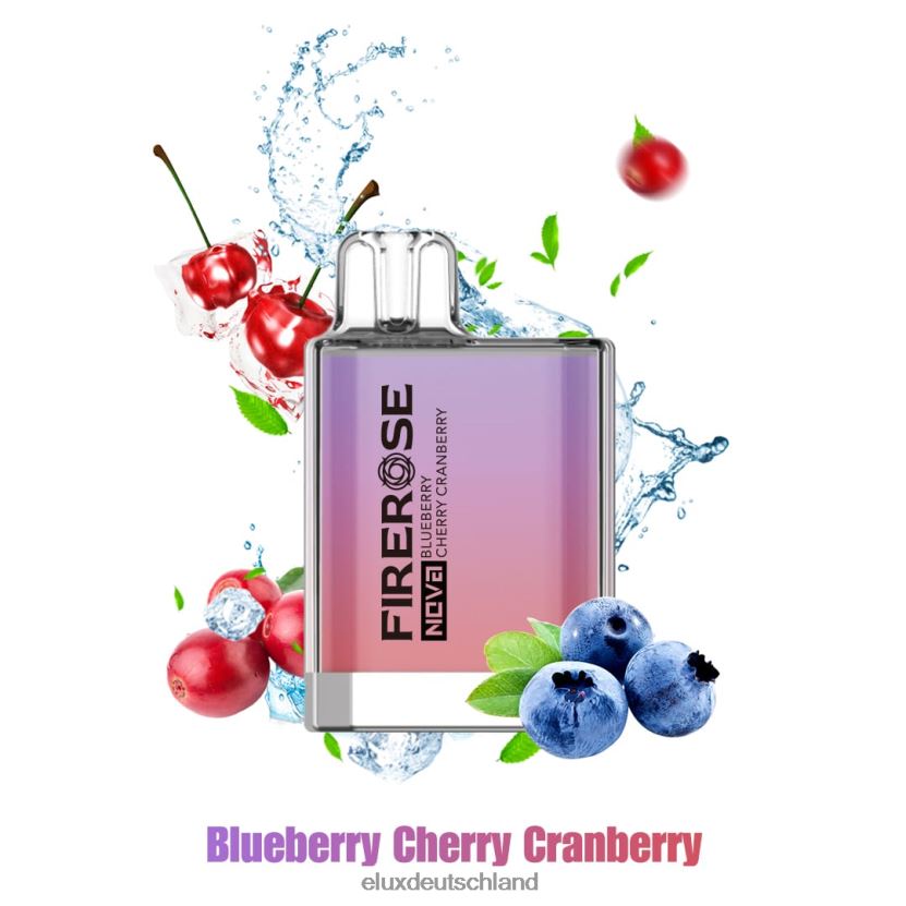 Elux Firerose Nova 600 Züge Einweg-Vaporizer Heidelbeere, Kirsche, Cranberry Elux Vape Amazon H844X21